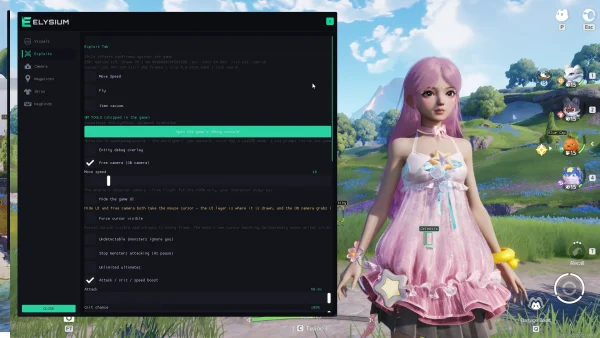 Aniimo exploits cheat menu